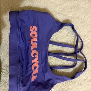 SoulCycle lululemon Violet Bra with Pink Logo
